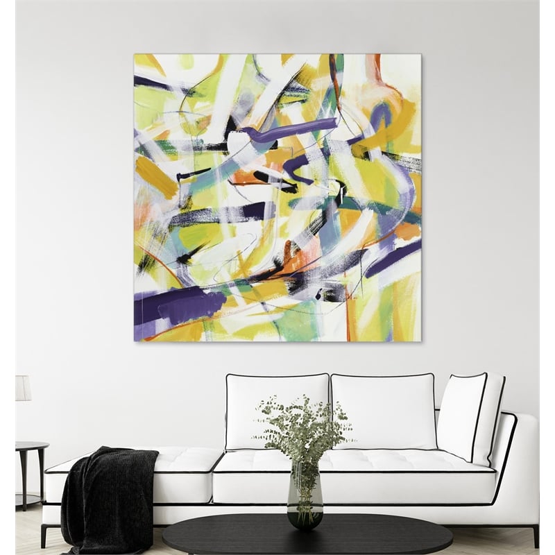 Giant Art 72x72 Here and There 4 - Recolor Fine Art Giant Canvas Print in Yellow
