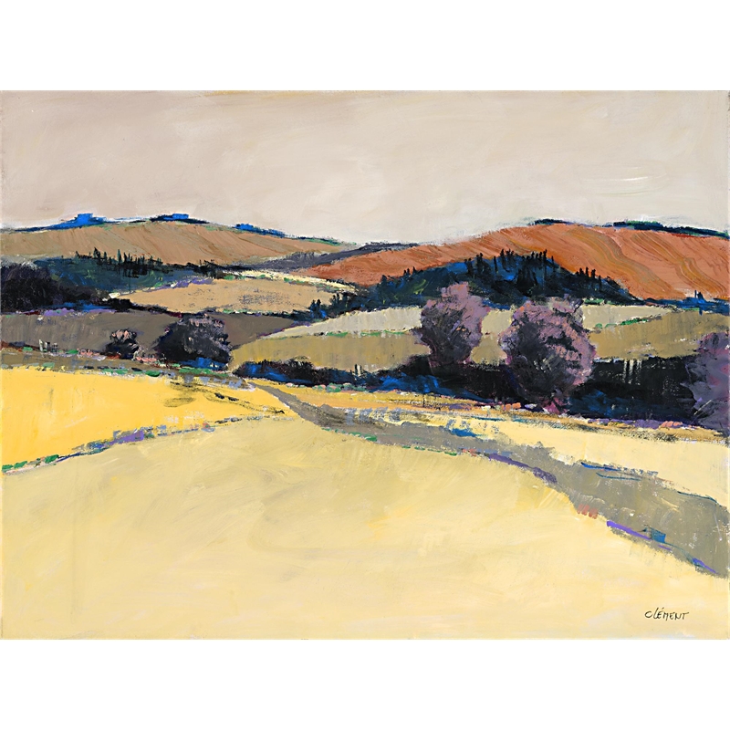 Giant Art 72x54 Colorful Landscape VI Fine Art Giant Canvas Print in Yellow