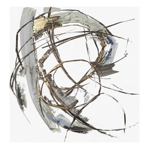 Giant Art 72x72 Gestural Gold I Fine Art Giant Canvas Print in Multi-Color