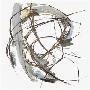 Giant Art 54x54 Gestural Gold I Fine Art Giant Canvas Print in Multi-Color