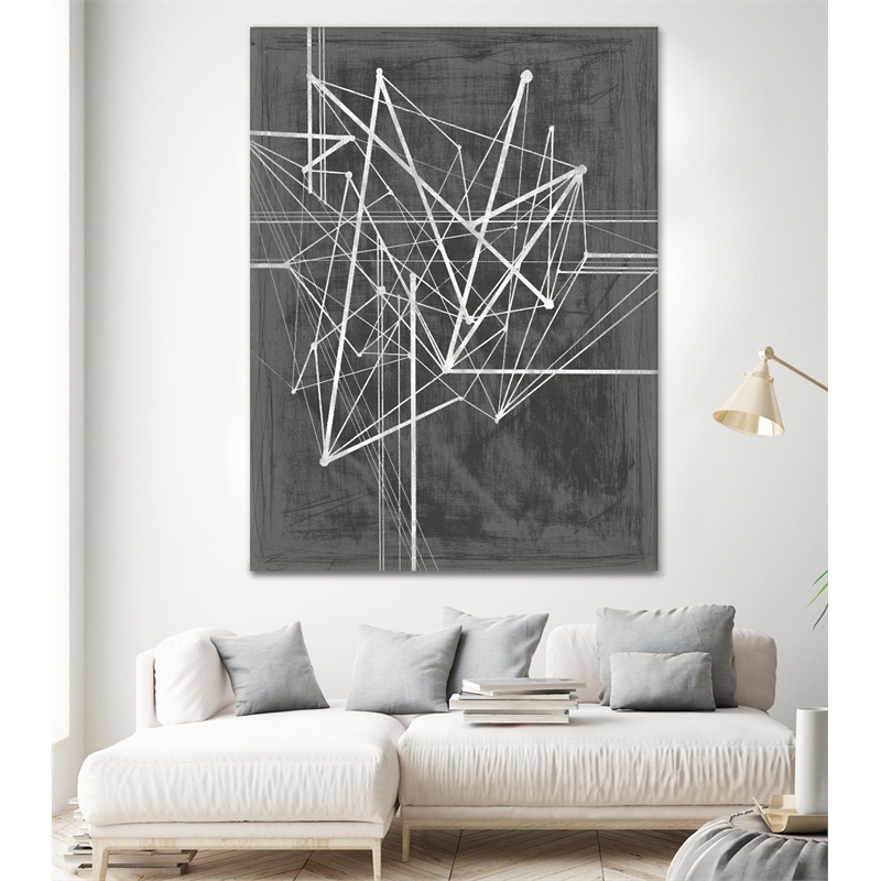 Giant Art 72x54 Vertices I Fine Art Giant Canvas Print in White