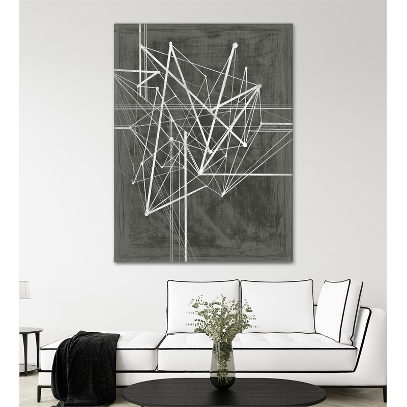 Giant Art 72x54 Vertices I Fine Art Giant Canvas Print in White