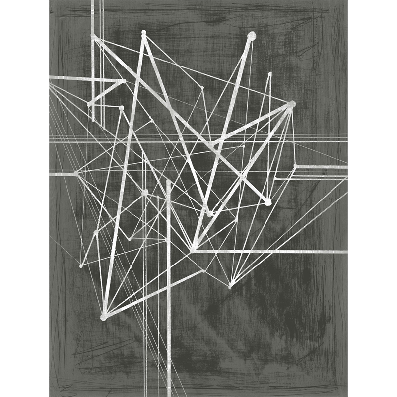 Giant Art 72x54 Vertices I Fine Art Giant Canvas Print in White