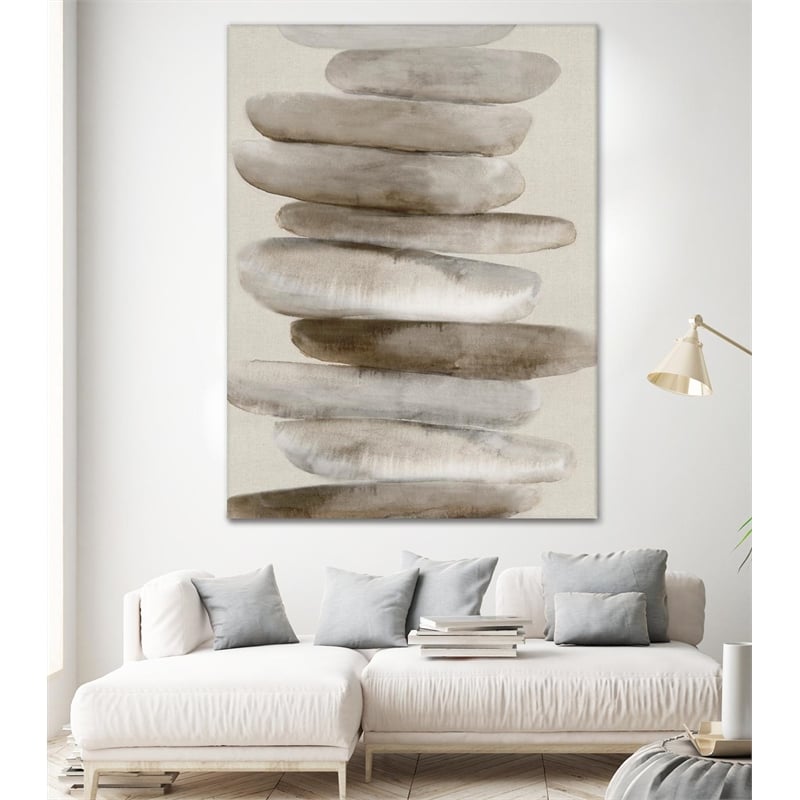 Giant Art 72x54 Stacked Rocks II Fine Art Giant Canvas Print in Multi-Color