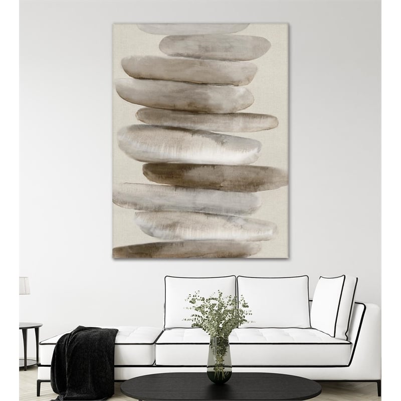 Giant Art 72x54 Stacked Rocks II Fine Art Giant Canvas Print in Multi-Color