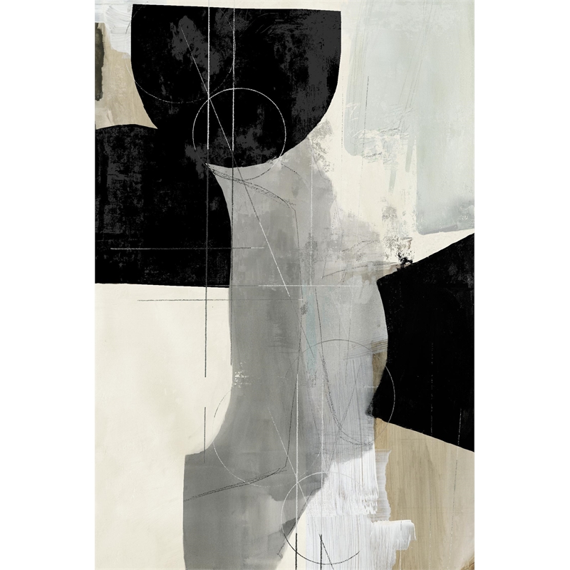 Giant Art 72x48 Jet Black II Fine Art Giant Canvas Print in Multi-Color
