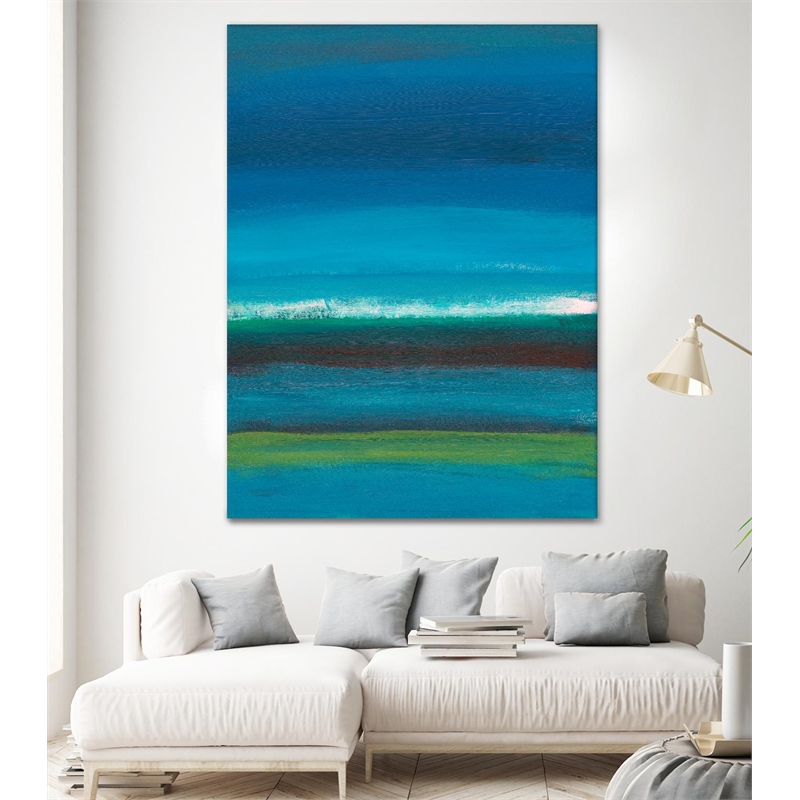 Giant Art 72x54 Night Coast One Fine Art Giant Canvas Print in Green