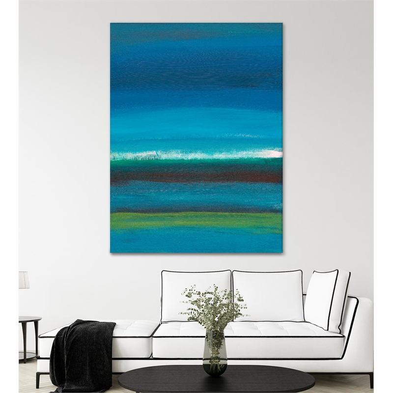 Giant Art 72x54 Night Coast One Fine Art Giant Canvas Print in Green