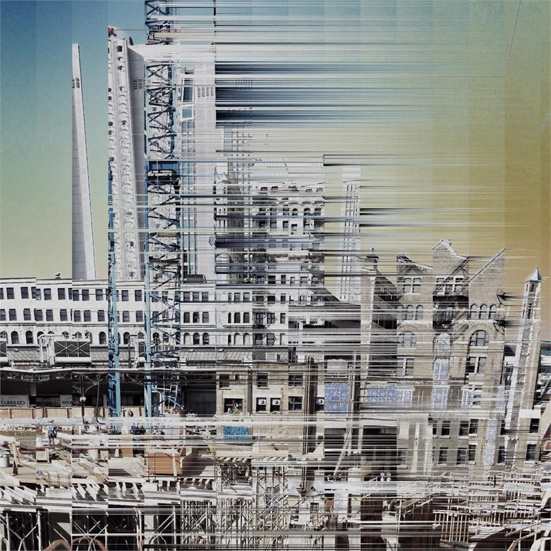 Giant Art 72x72 Urban Abstract 6 Fine Art Giant Canvas Print in Multi-Color