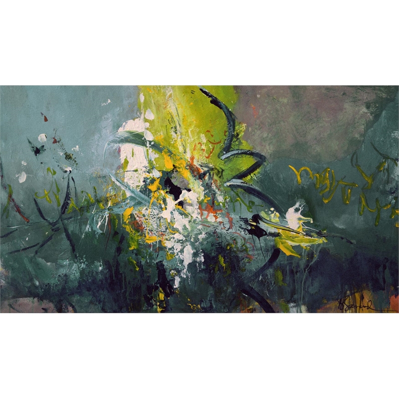 Giant Art 84x48 Happy Fine Art Giant Canvas Print in Green