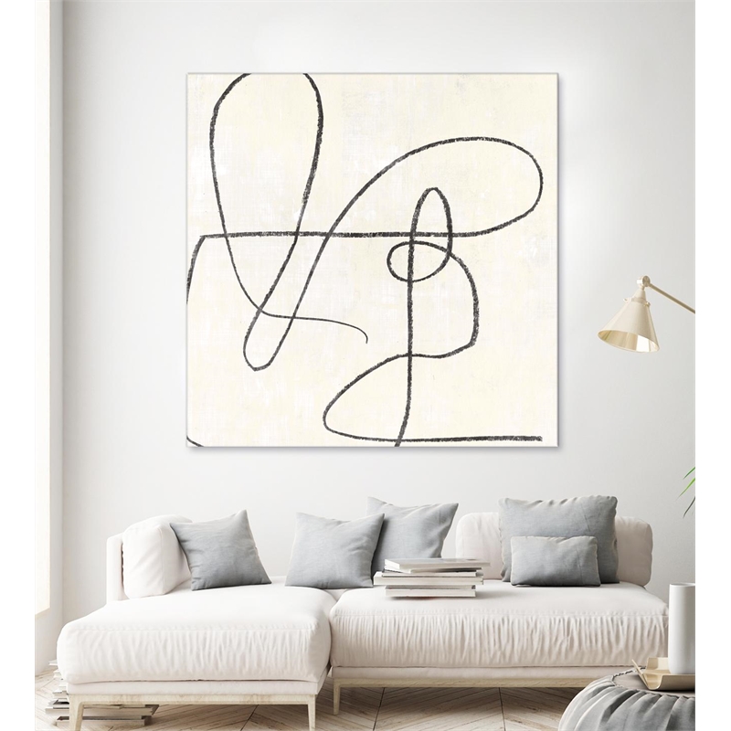 Giant Art 54x54 Juxtaposing Fine Art Giant Canvas Print in White