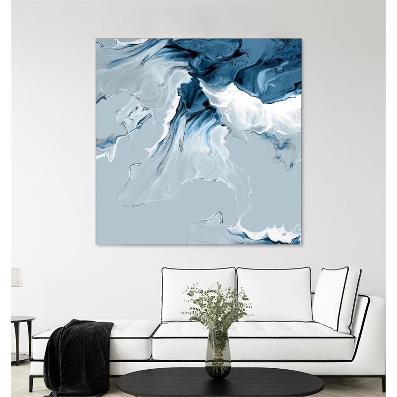 Giant Art 72x72 Azure Marble III Fine Art Giant Canvas Print in Multi-Color