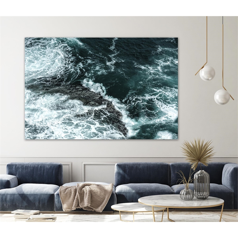 Giant Art 72x48 Waves II Fine Art Giant Canvas Print in Multi-Color