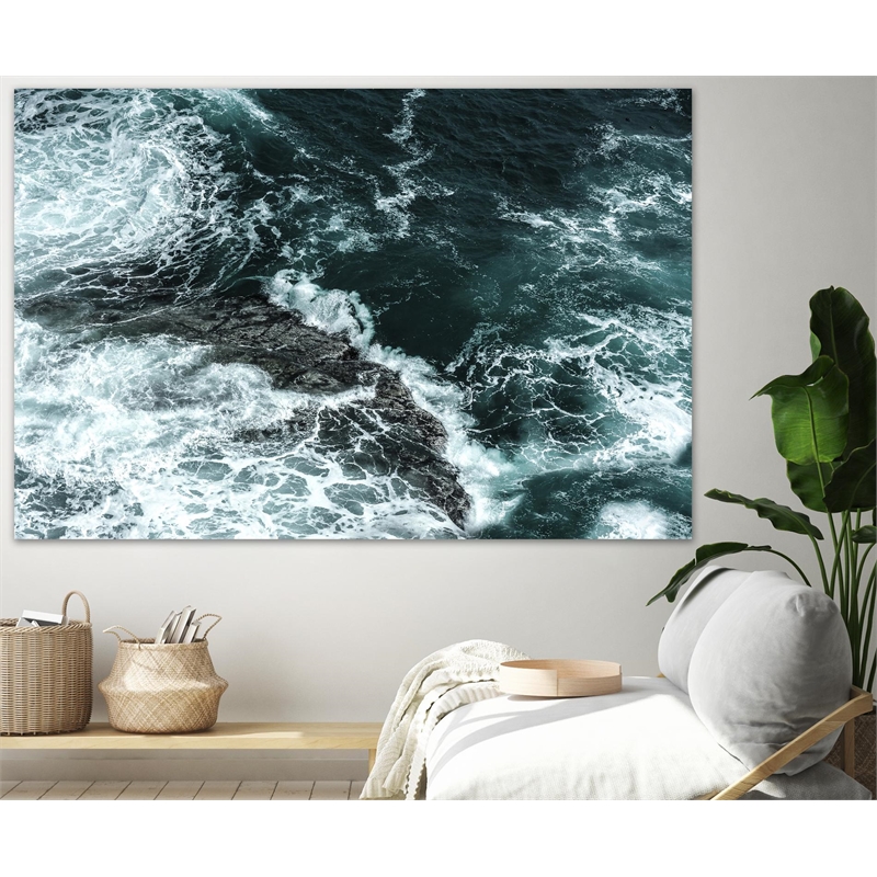Giant Art 72x48 Waves II Fine Art Giant Canvas Print in Multi-Color