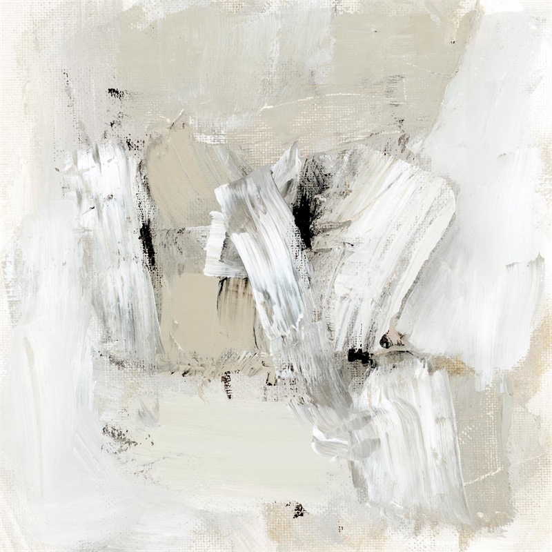 Giant Art 54x54 Neutral Brushstrokes I Fine Art Giant Canvas Print in White