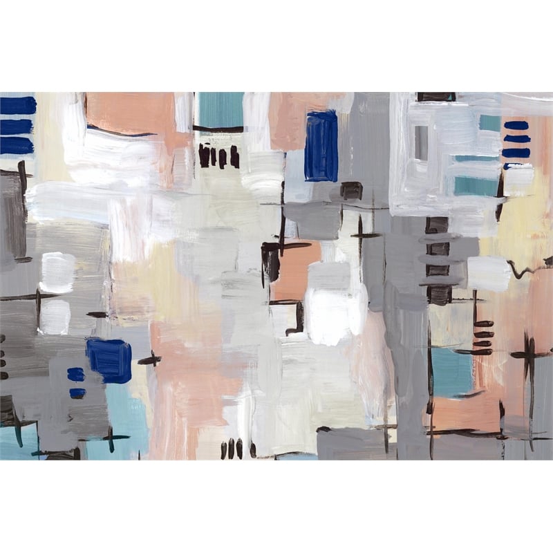 Giant Art 84x54 Intertwining Grid I Fine Art Giant Canvas Print in Multi-Color