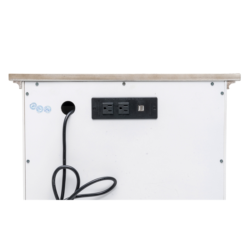 Sea Wind Florida Islamorada 2-Door Wood Nightstand with Drawer in Gray/White