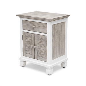 Sea Wind Florida Islamorada 2-Door Wood Nightstand with Drawer in Gray/White