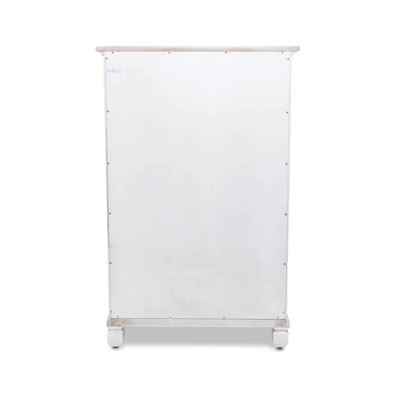 Sea Wind Florida Islamorada Wood Chest with 5 Drawers in Gray/White