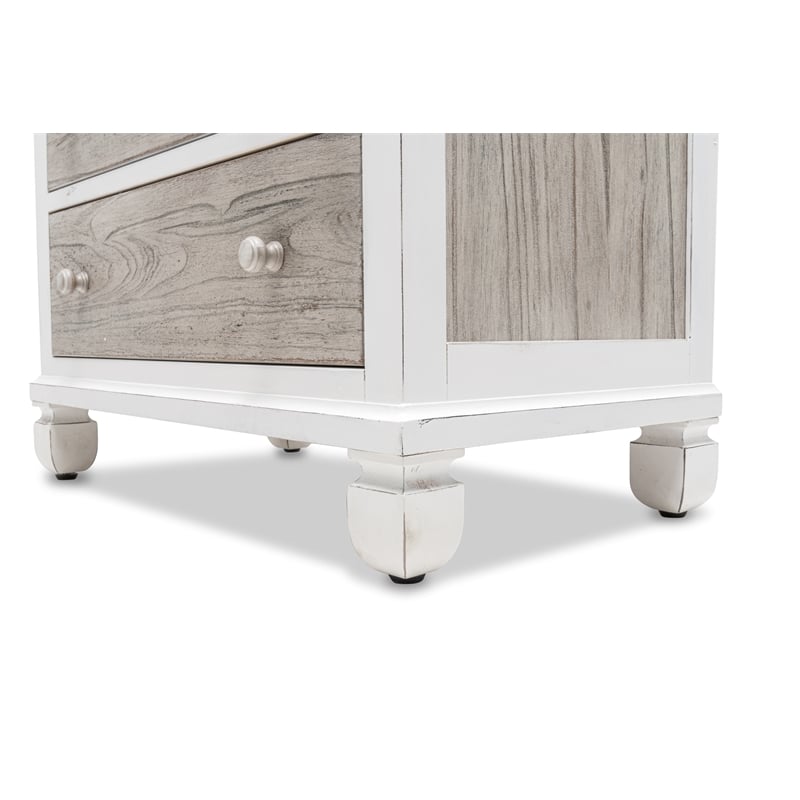 Sea Wind Florida Islamorada Wood Chest with 5 Drawers in Gray/White