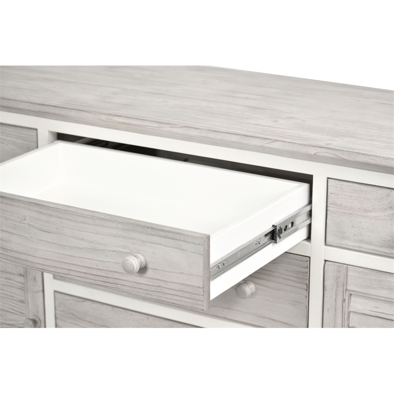 Sea Wind Florida Islamorada Wood Dresser with 6 Drawers in Gray/White