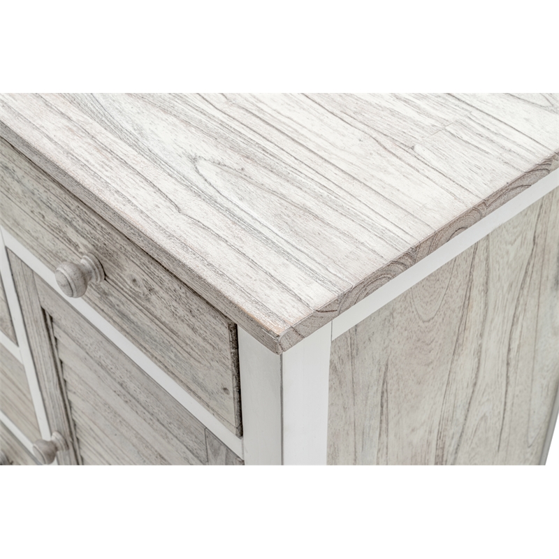 Sea Wind Florida Islamorada Wood Dresser with 6 Drawers in Gray/White