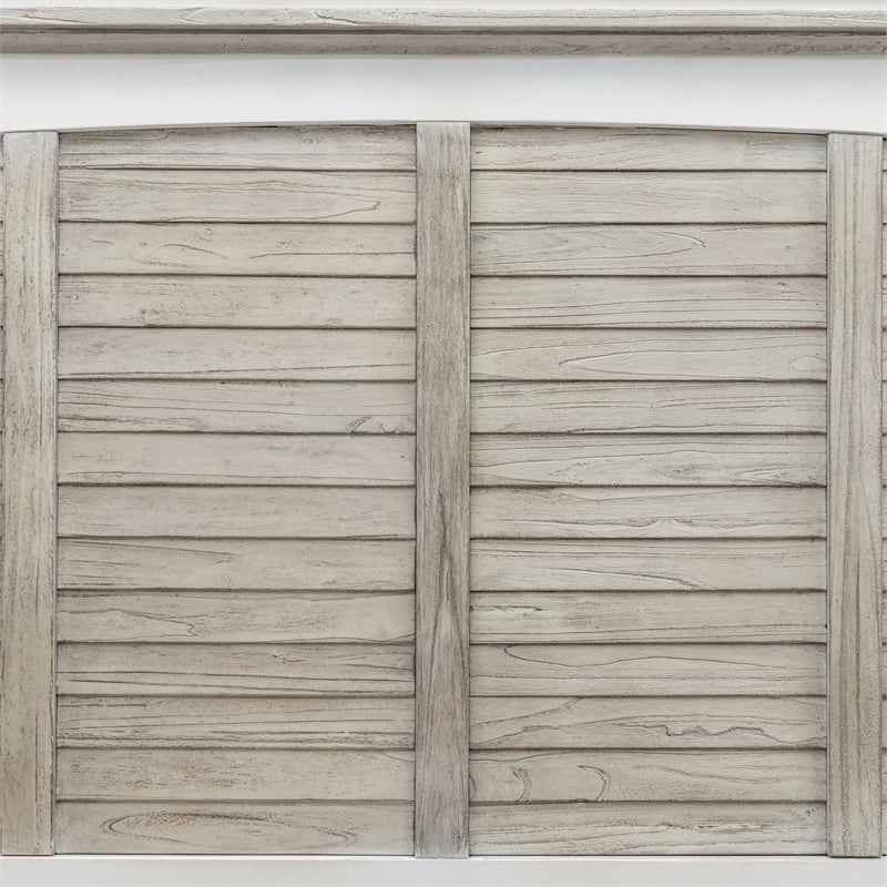 Sea Wind Florida Islamorada Wood Queen Headboard in Gray/White