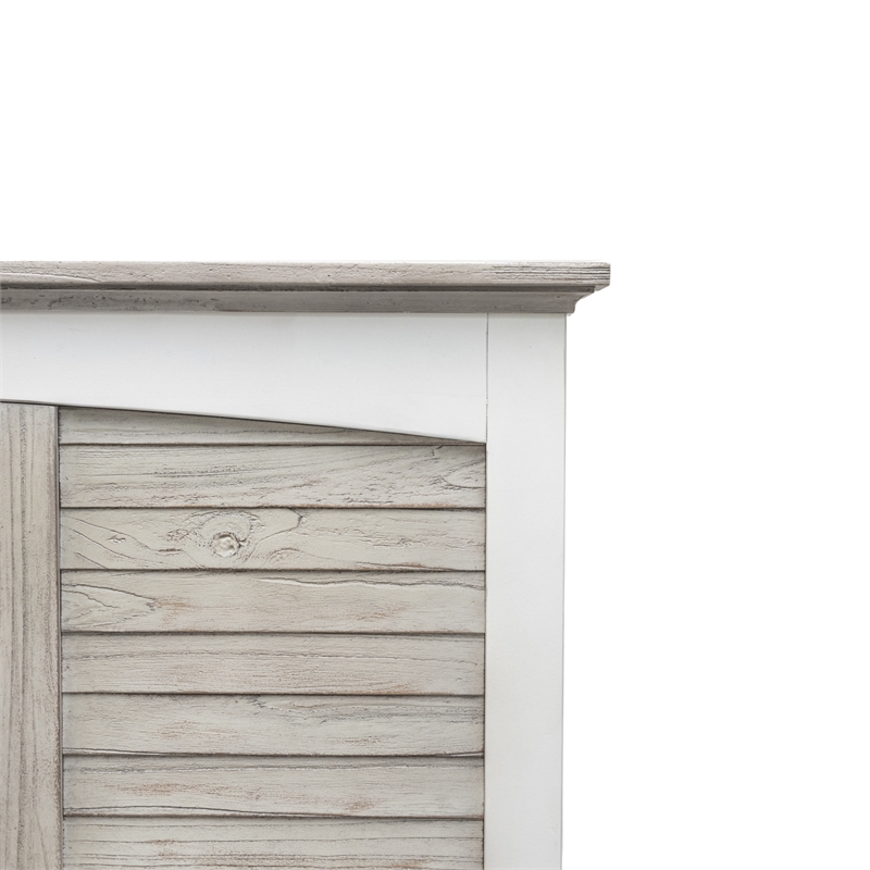 Sea Wind Florida Islamorada Wood Queen Headboard in Gray/White