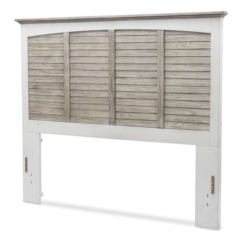 Sea Wind Florida Islamorada Wood Queen Headboard in Gray/White