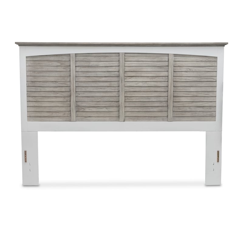 Sea Wind Florida Islamorada Wood King Headboard in Gray/White
