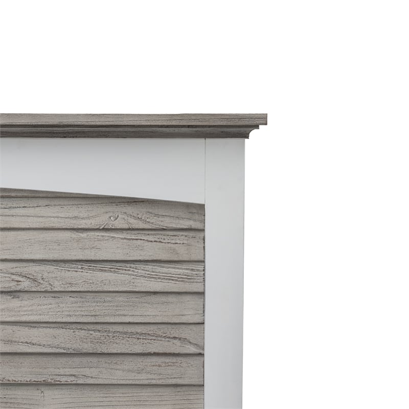 Sea Wind Florida Islamorada Wood King Headboard in Gray/White