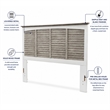 Sea Wind Florida Islamorada Wood King Headboard in Gray/White