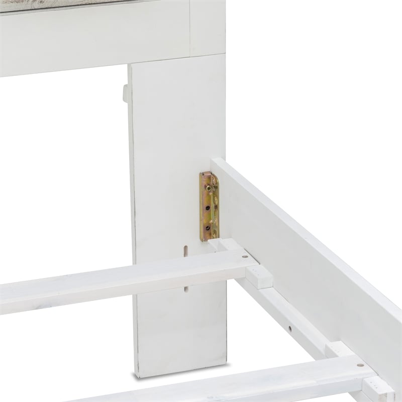 Sea Wind Florida Islamorada Coastal Wood Queen Bed in Gray/White