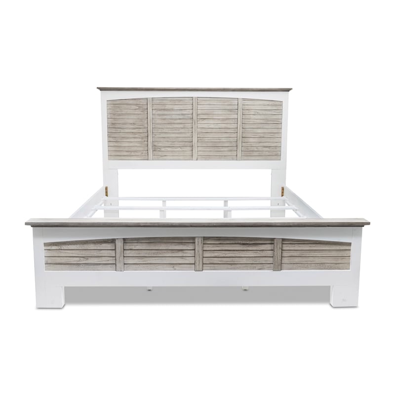 Sea Wind Florida Islamorada Coastal Wood King Bed in Gray/White