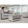 Sea Wind Florida Islamorada Wood Coffee Table with Drawers in Gray/White