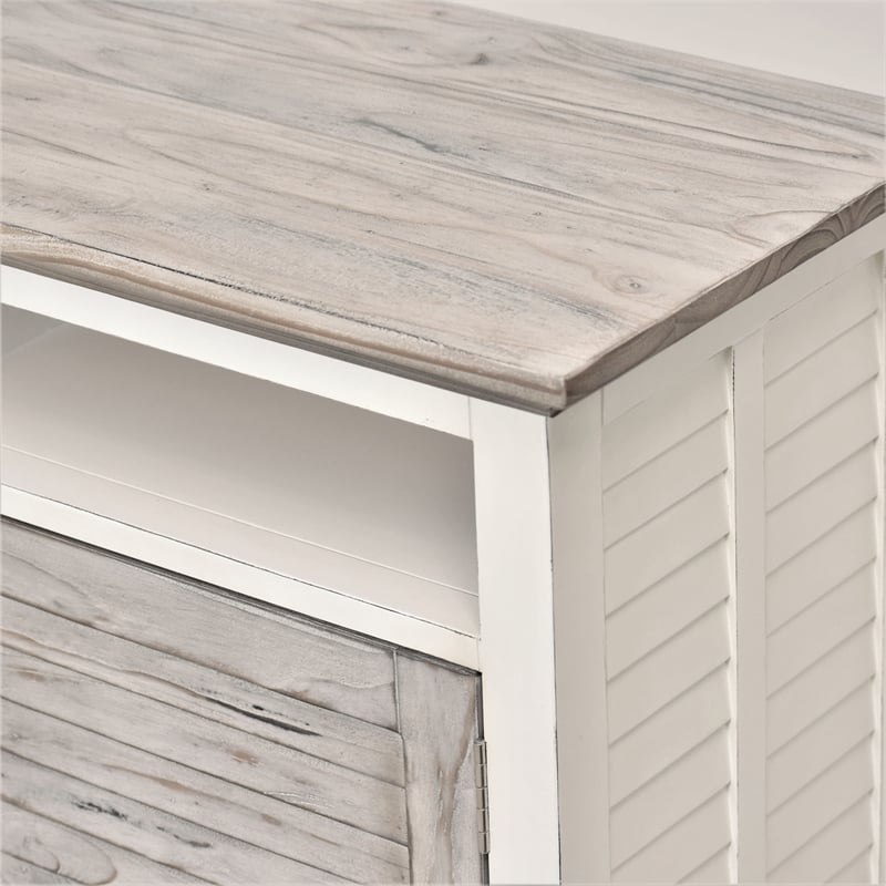 Sea Wind Florida Islamorada 2-Door Wood Entertainment Center in Gray/White