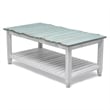 Sea Wind Florida Picket Fence Wood Coffee Table in White/Blue