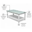 Sea Wind Florida Picket Fence Wood Coffee Table in White/Blue