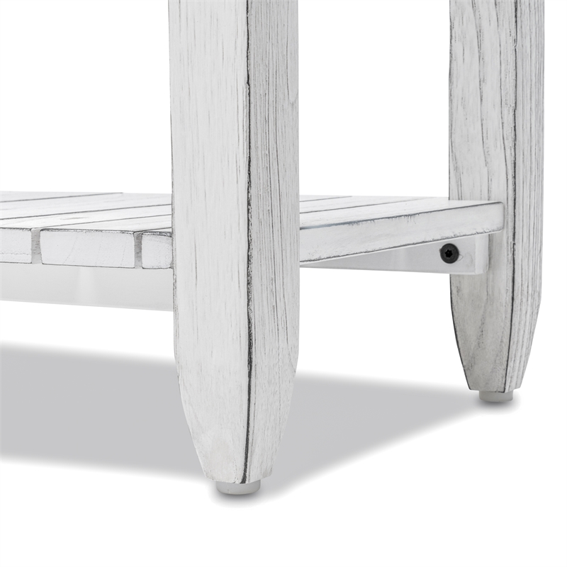 Sea Wind Florida Picket Fence Wood Console Table with Drawers in White/Blue