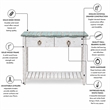 Sea Wind Florida Picket Fence Wood Console Table with Drawers in White/Blue