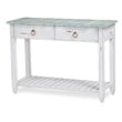 Sea Wind Florida Picket Fence Wood Console Table with Drawers in White/Blue