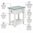 Sea Wind Florida Picket Fence Wood Chairside Table with Drawer - Blue