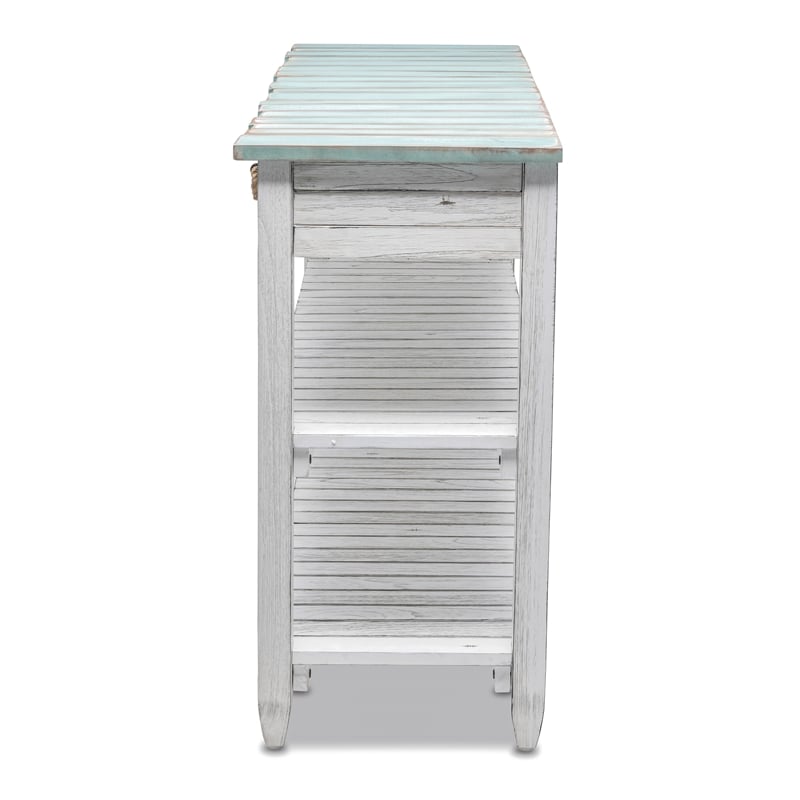 Sea Wind Florida Picket Fence Wood Entertainment Center with Drawers in Blue