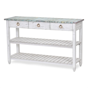 Sea Wind Florida Picket Fence Wood Entertainment Center with Drawers in Blue