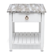 Sea Wind Florida Picket Fence Wood End Table with Drawer in White/Gray