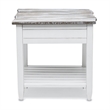 Sea Wind Florida Picket Fence Wood End Table with Drawer in White/Gray