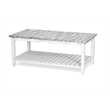 Sea Wind Florida Picket Fence Wood Coffee Table in White/Gray