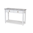 Sea Wind Florida Picket Fence Wood Console Table with Drawers in White/Gray