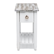 Sea Wind Florida Picket Fence Wood Chairside Table with Drawer - Gray