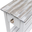 Sea Wind Florida Picket Fence Wood Chairside Table with Drawer - Gray